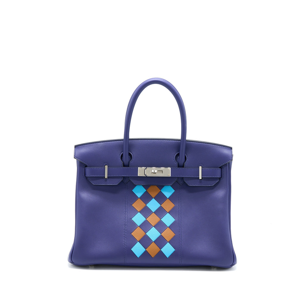 HERMES BIRKIN 30 TRESSAGE SWIFT BLEU/ENCRE SHW