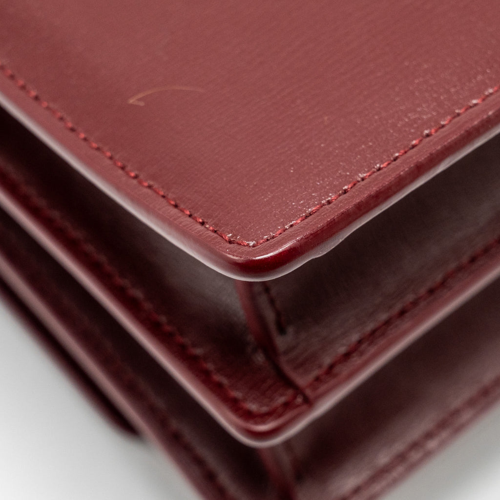 SAINT LAURENT/YSL SUNSET BAG CALFSKIN BURGUNDY SHW