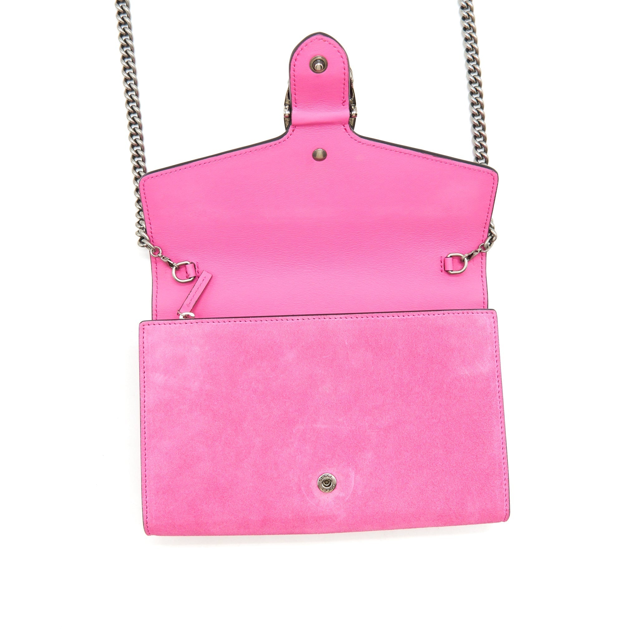GUCCI DIONYSUS MINI CHAIN BAG SUEDE PINK SHW