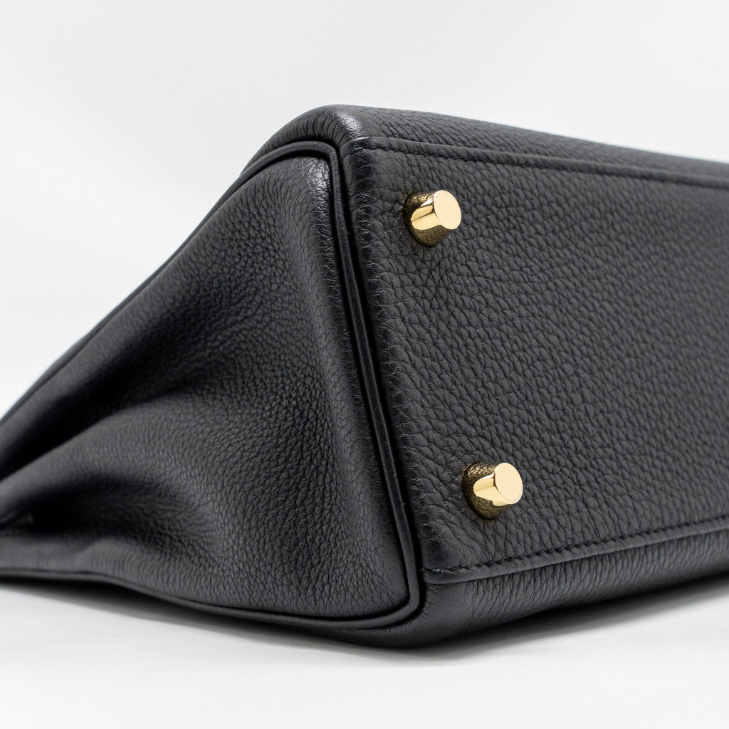 HERMES KELLY 25 TOGO BLACK GHW