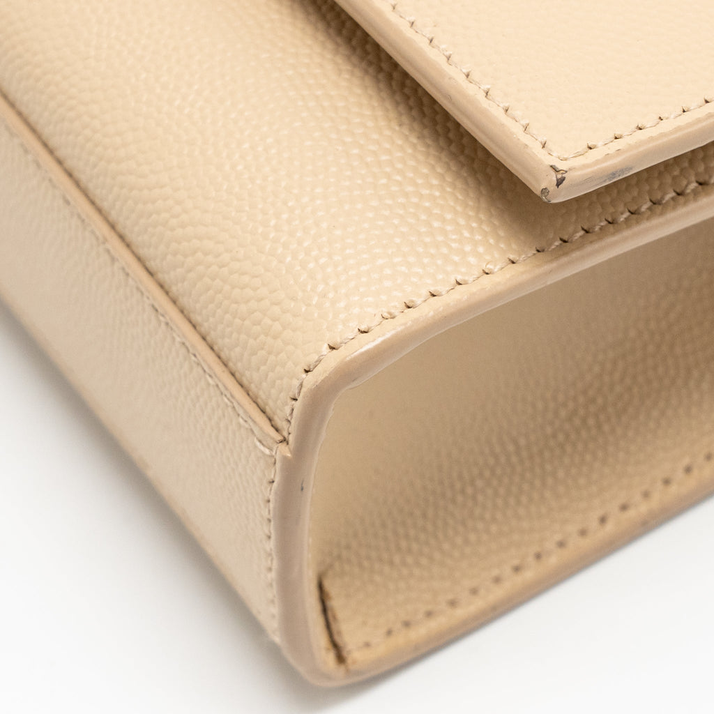 SAINT LAURENT/YSL KATE MEDIUM GRAINED CALFSKIN DARK BEIGE GHW