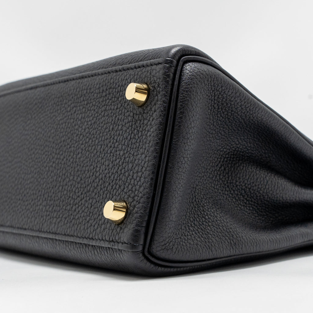 HERMES KELLY 25 TOGO BLACK GHW
