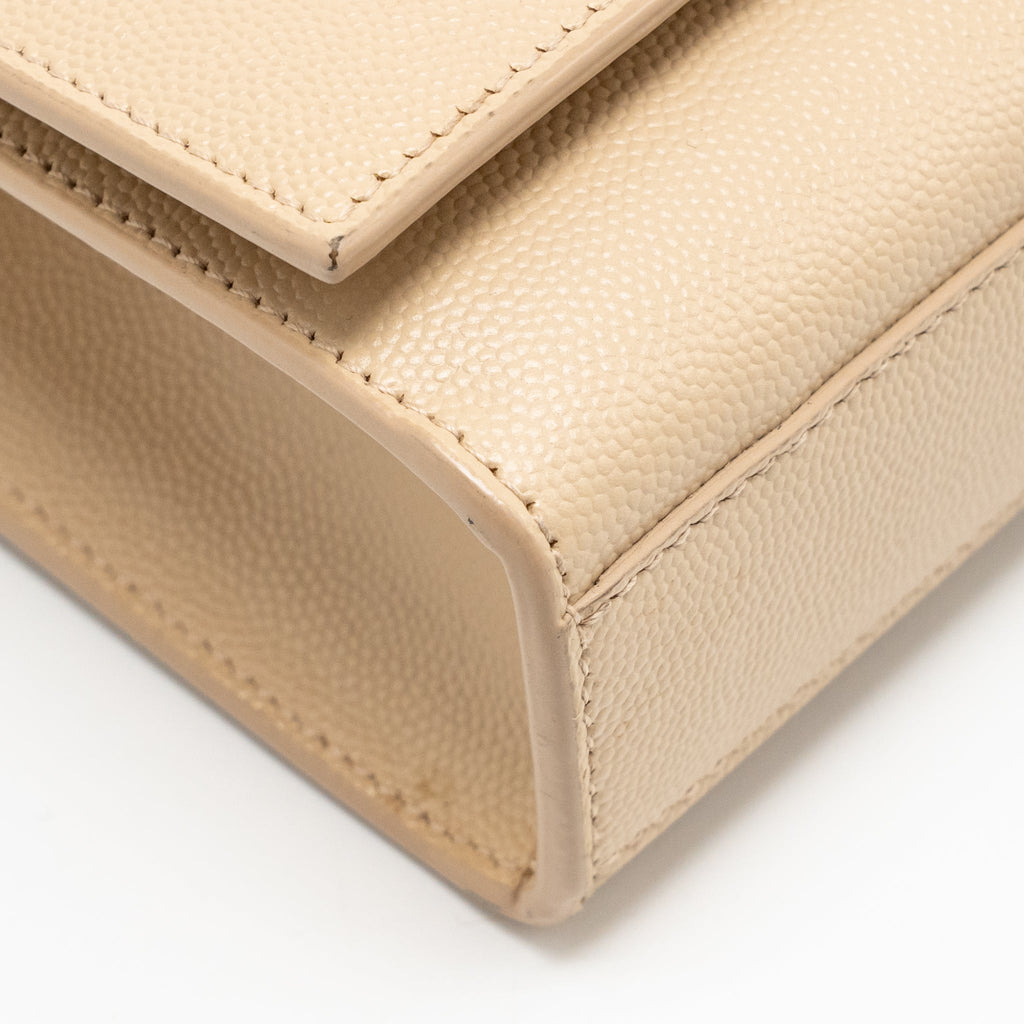 SAINT LAURENT/YSL KATE MEDIUM GRAINED CALFSKIN DARK BEIGE GHW