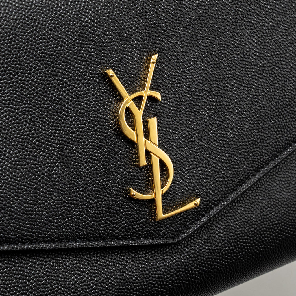 SAINT LAURENT/YSL MINI UPTOWN CROSSBODY BAG CALFSKIN BLACK GHW