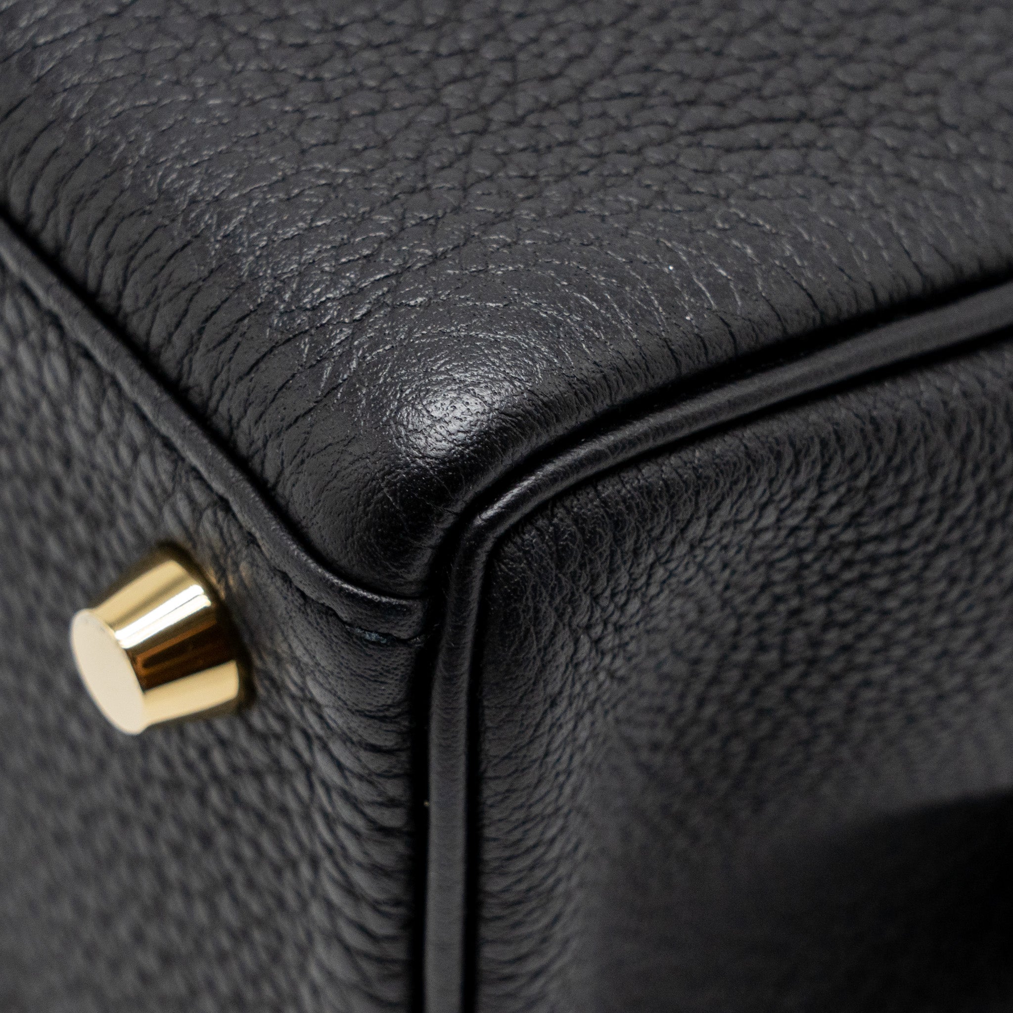 HERMES KELLY 25 TOGO BLACK GHW