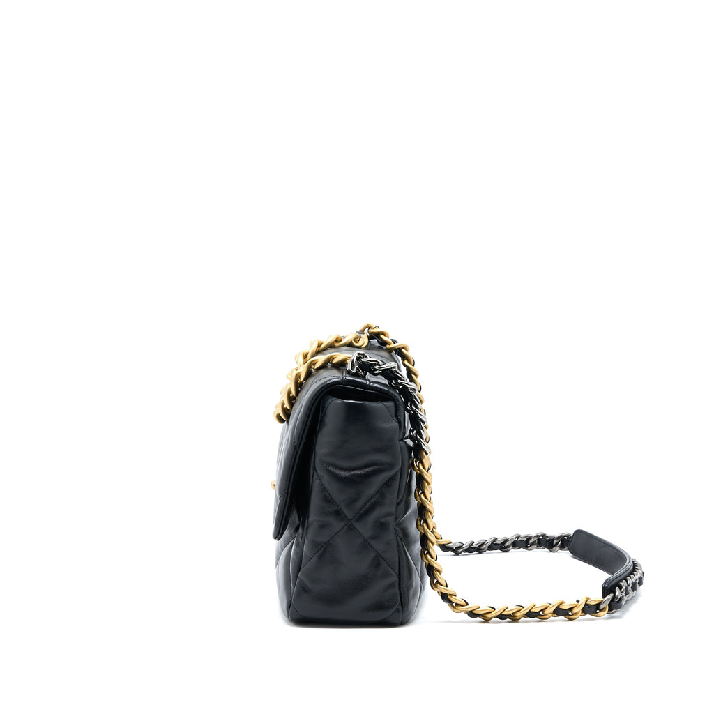 CHANEL MEDIUM 19 BAG GOATSKIN BLACK MULTICOLOUR HARDWARE