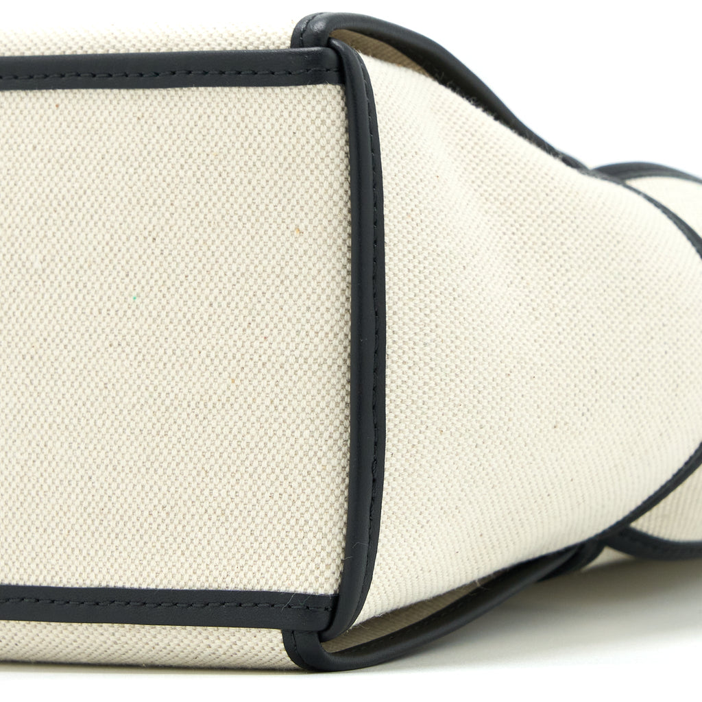 BOTTEGA VENETA LARGE ARCO TOTE CANVAS NATURAL / BLACK