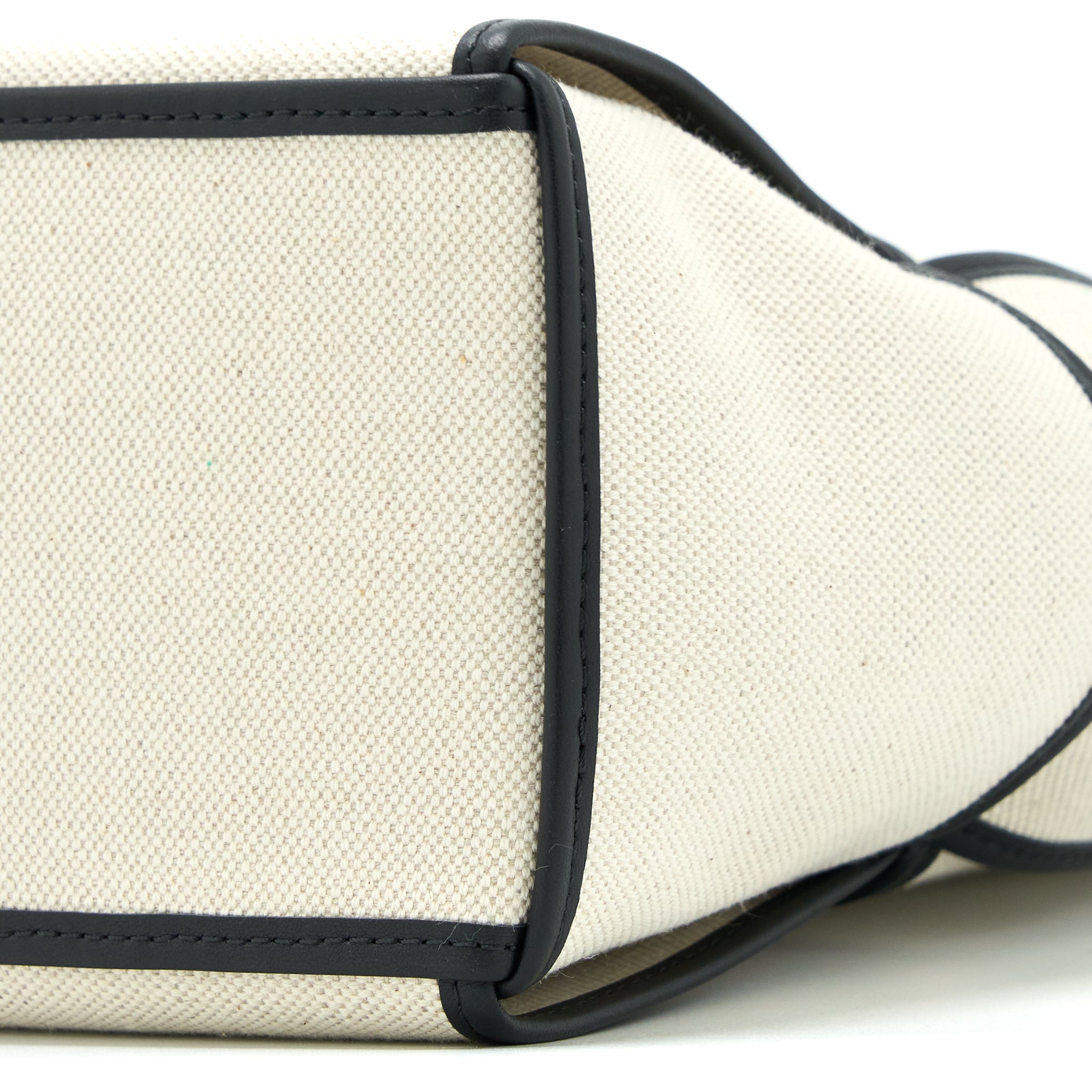 BOTTEGA VENETA LARGE ARCO TOTE CANVAS NATURAL / BLACK