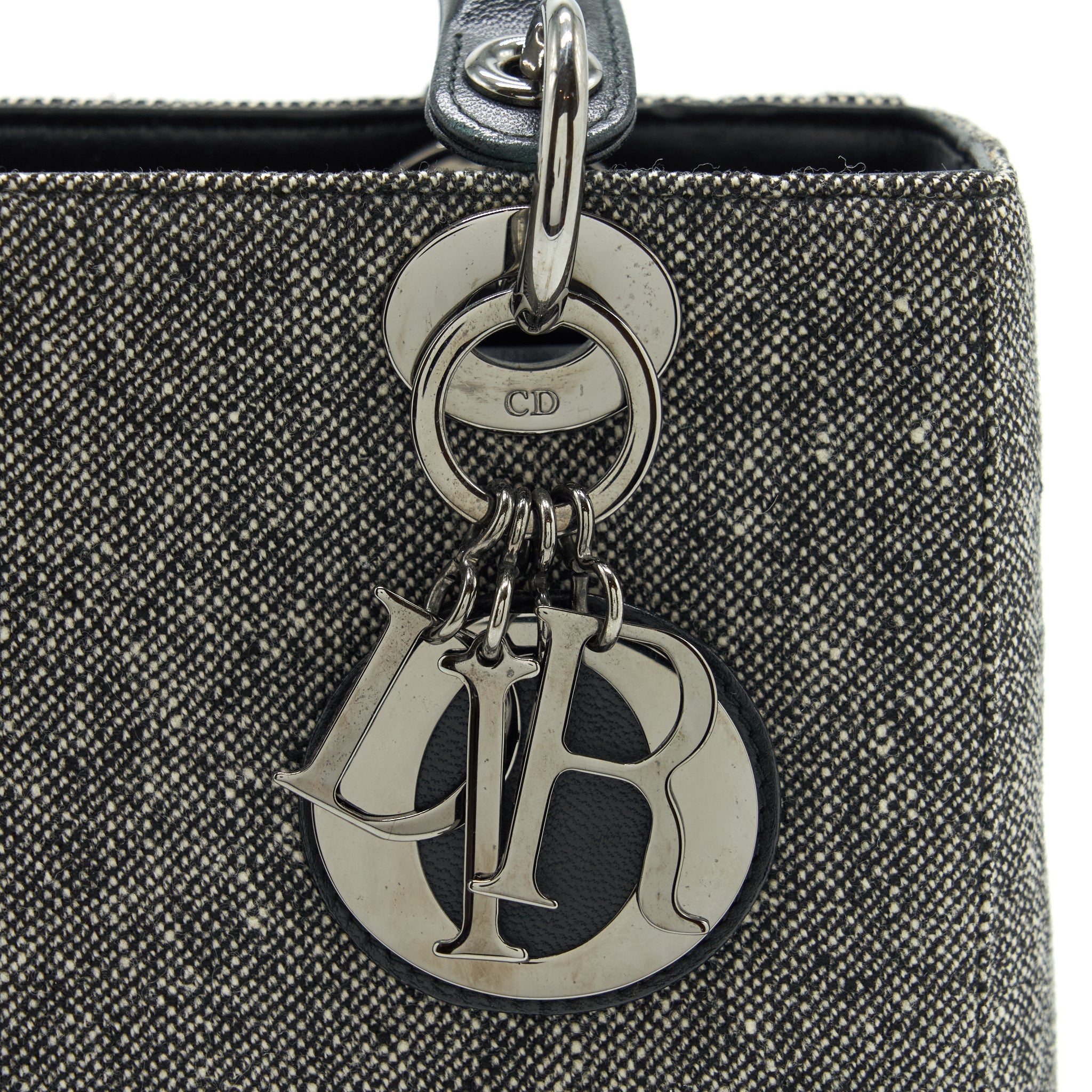 DIOR LADY DIOR MEDIUM FABRIC DARK GREY SHW
