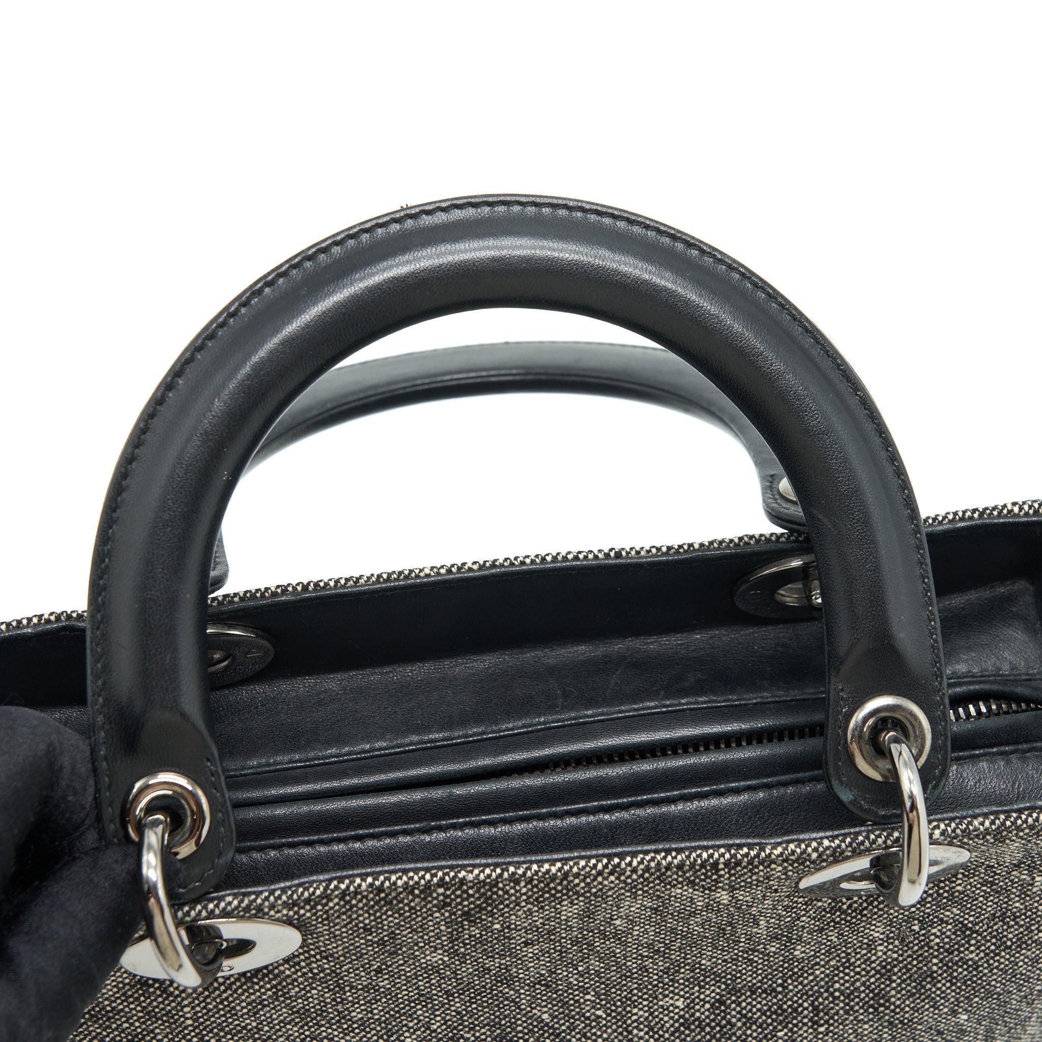 DIOR LADY DIOR MEDIUM FABRIC DARK GREY SHW