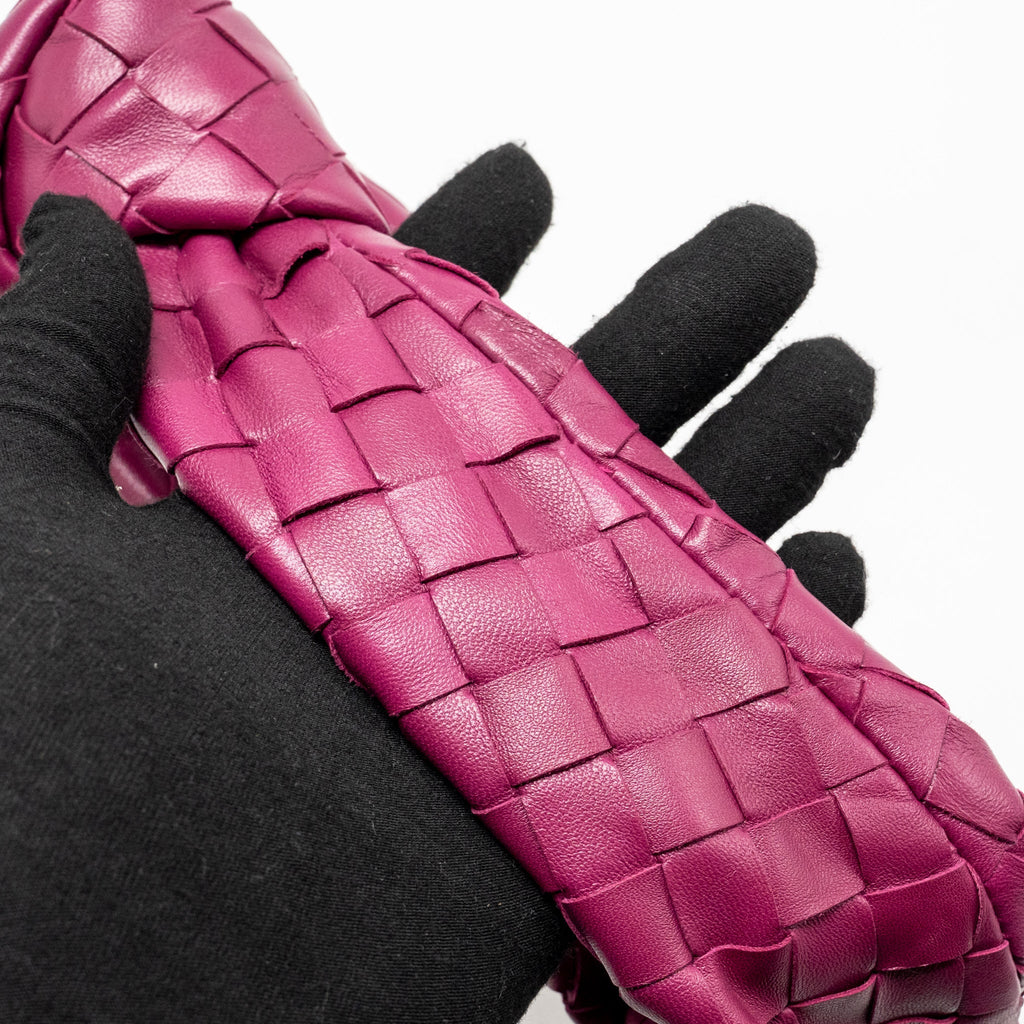 BOTTEGA VENETA MINI JODIE LAMBSKIN DARK PINK GHW