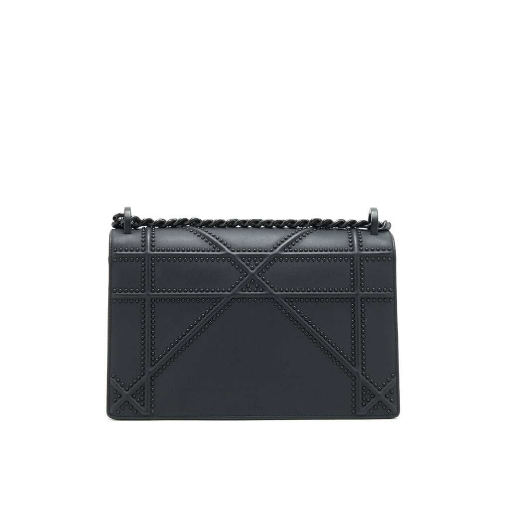 DIOR MEDIUM STUDDED SO BLACK DIORAMA BAG