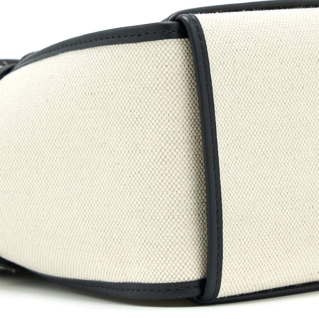 BOTTEGA VENETA LARGE ARCO TOTE CANVAS NATURAL / BLACK