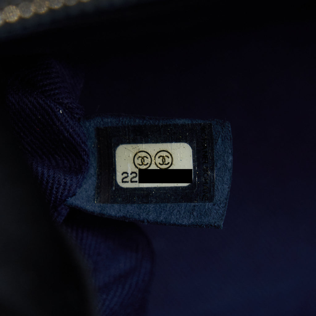 CHANEL TOTE BAG CAVIAR NAVY RUTHENIUM HARDWARE