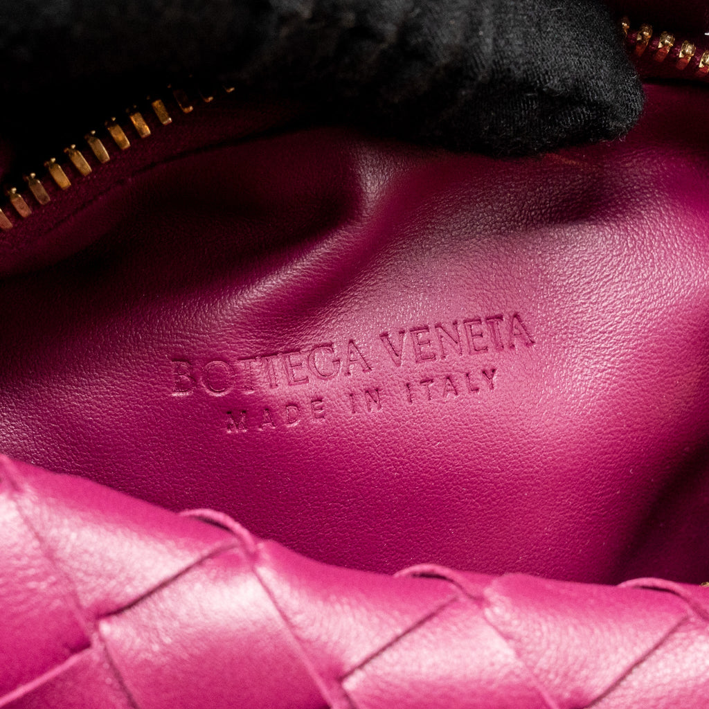 BOTTEGA VENETA MINI JODIE LAMBSKIN DARK PINK GHW