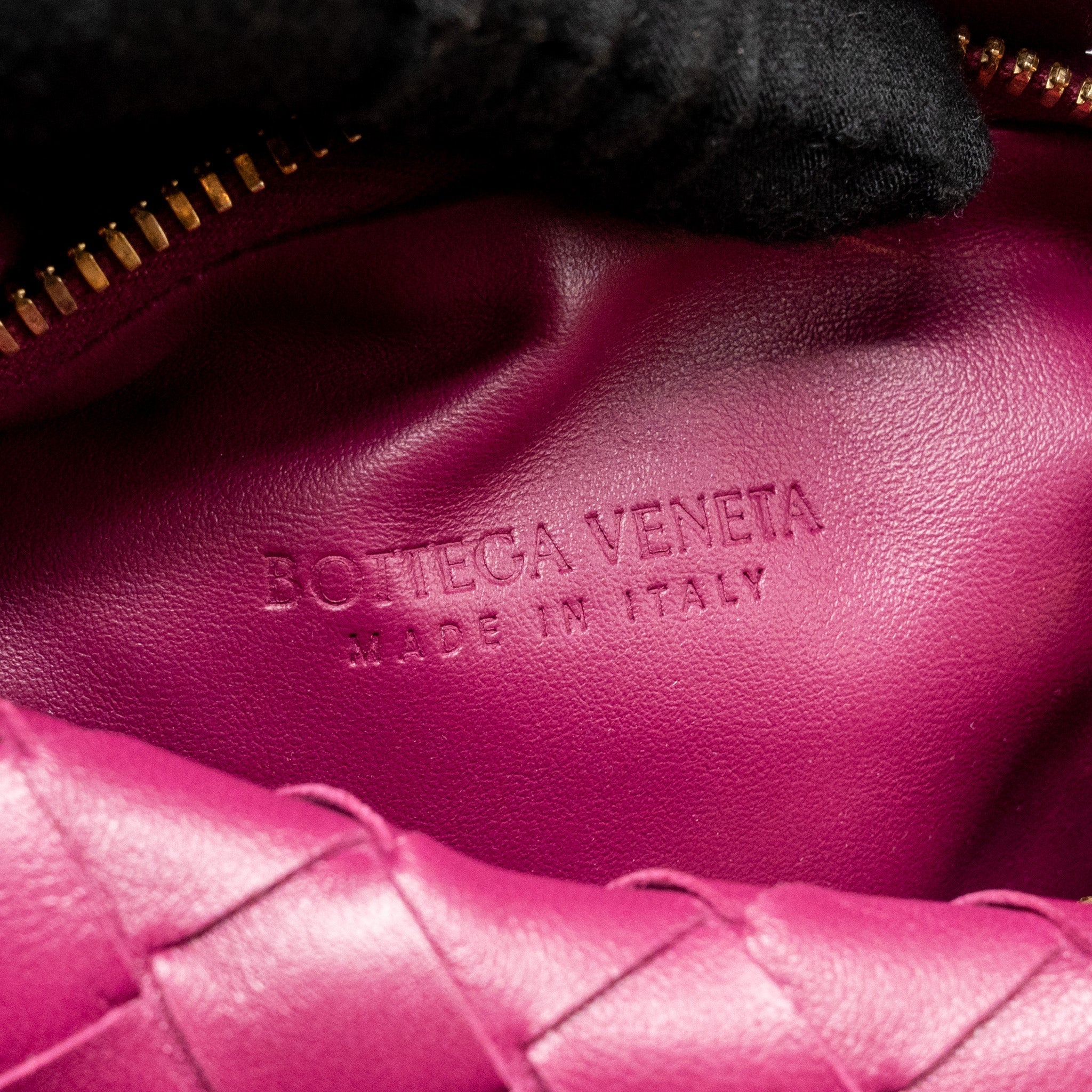 BOTTEGA VENETA MINI JODIE LAMBSKIN DARK PINK GHW