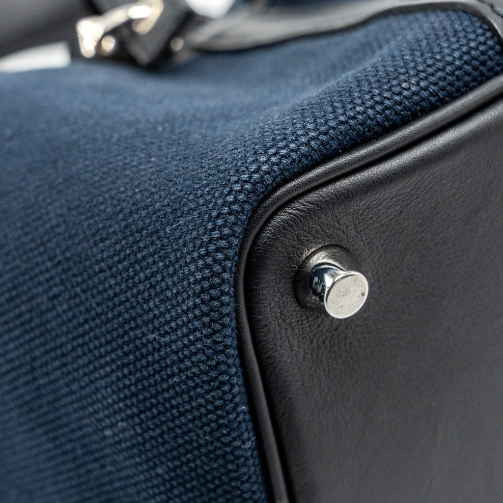 HERMES PICOTIN CARGO 18 LOCK BAG CANVAS/SWIFT BLUE MARINE/BLACK SHW