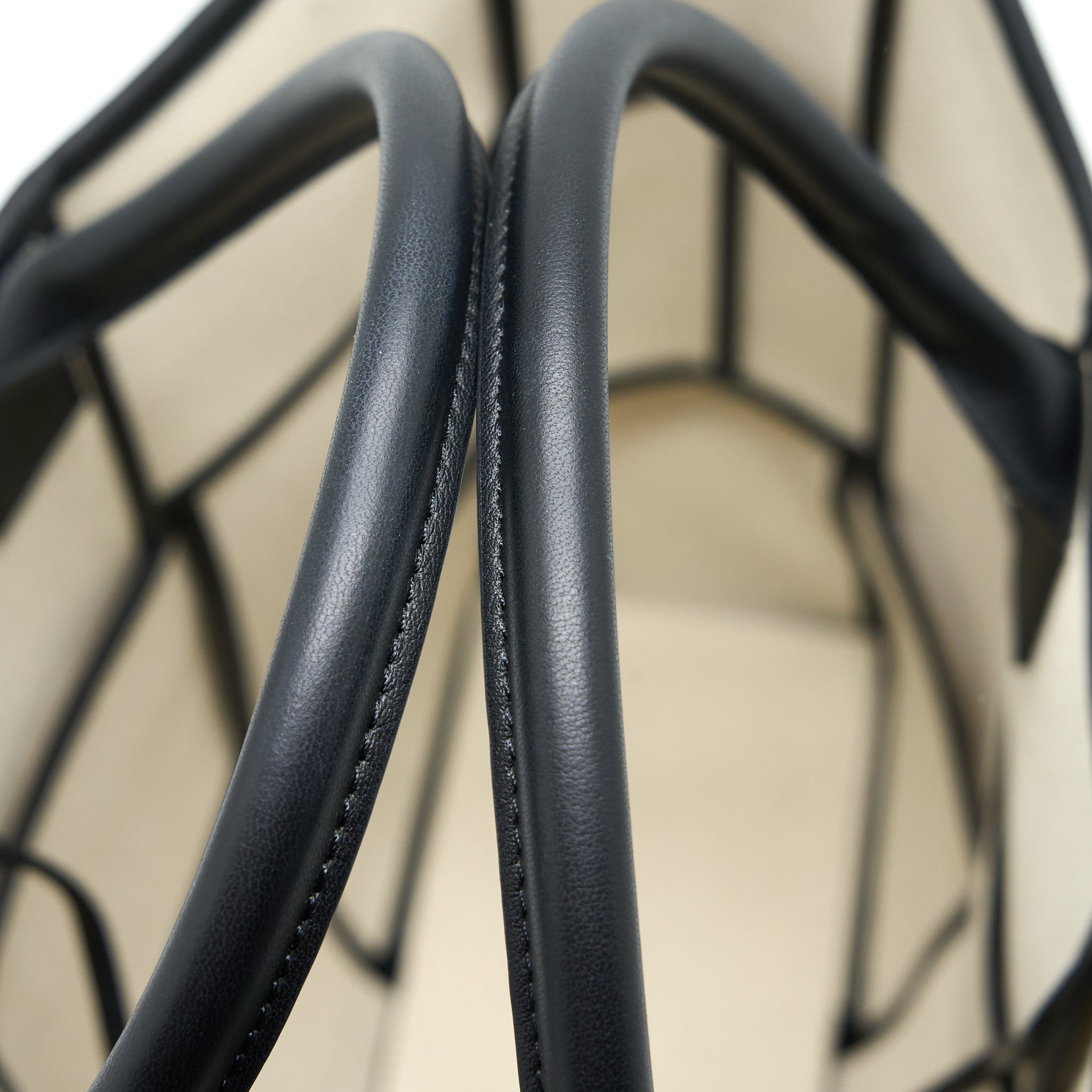 BOTTEGA VENETA LARGE ARCO TOTE CANVAS NATURAL / BLACK