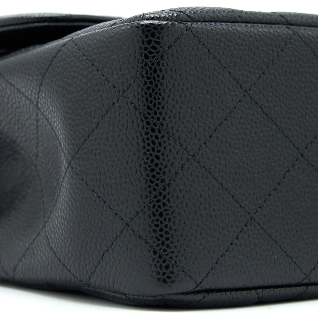 CHANEL JUMBO CLASSIC DOUBLE FLAP BAG CAVIAR BLACK SHW