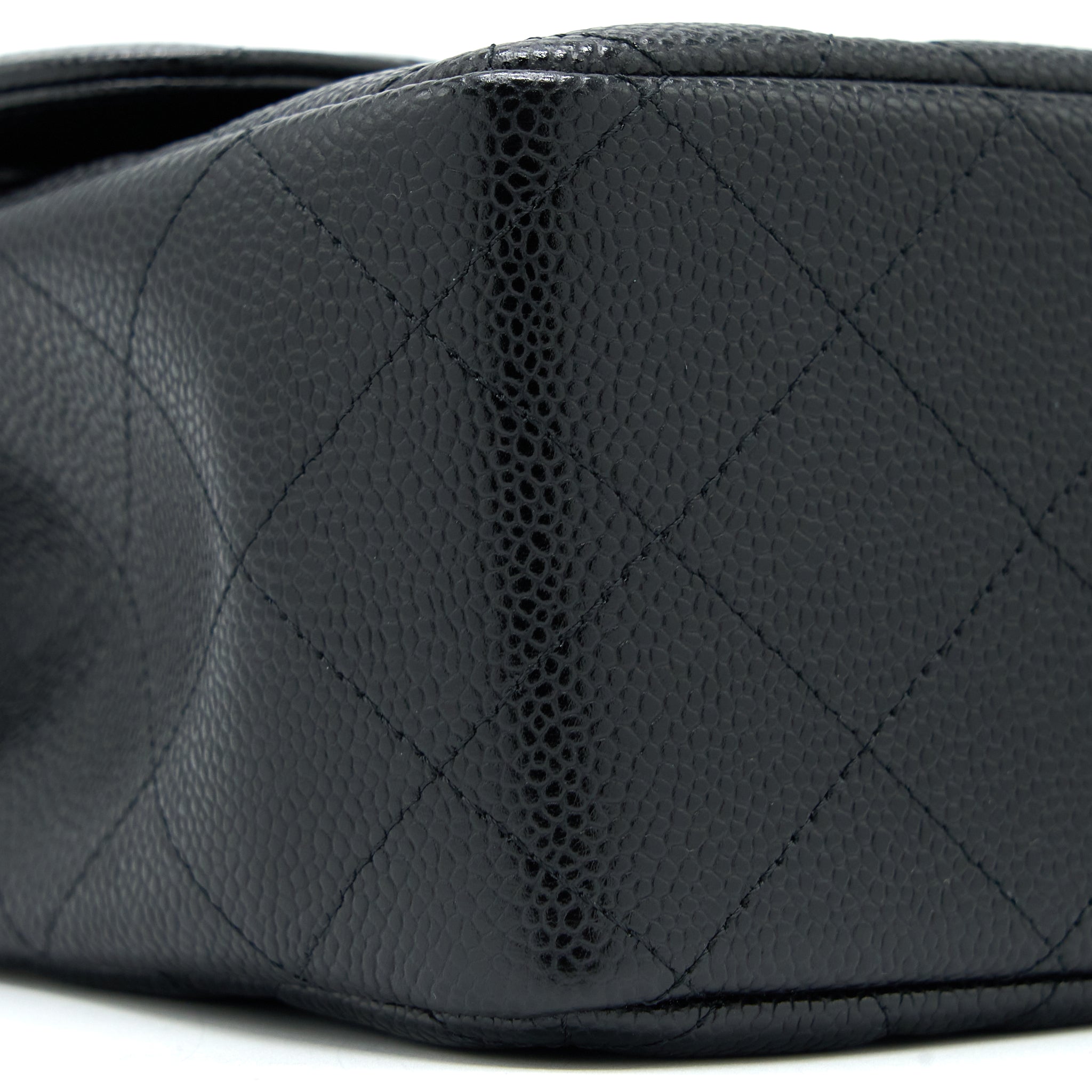 CHANEL JUMBO CLASSIC DOUBLE FLAP BAG CAVIAR BLACK SHW