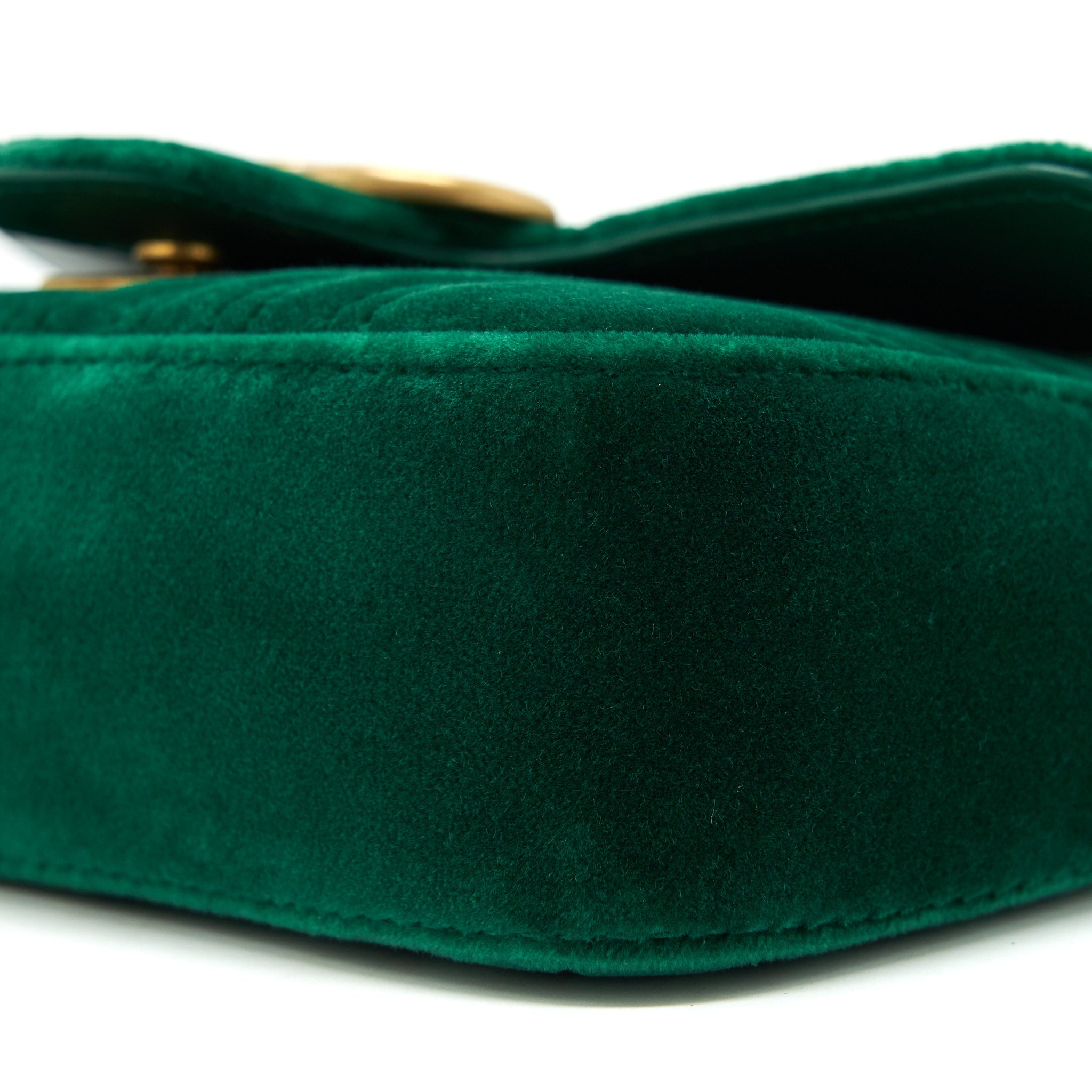 GUCCI MINI MARMONT BAG VELVET GREEN GHW