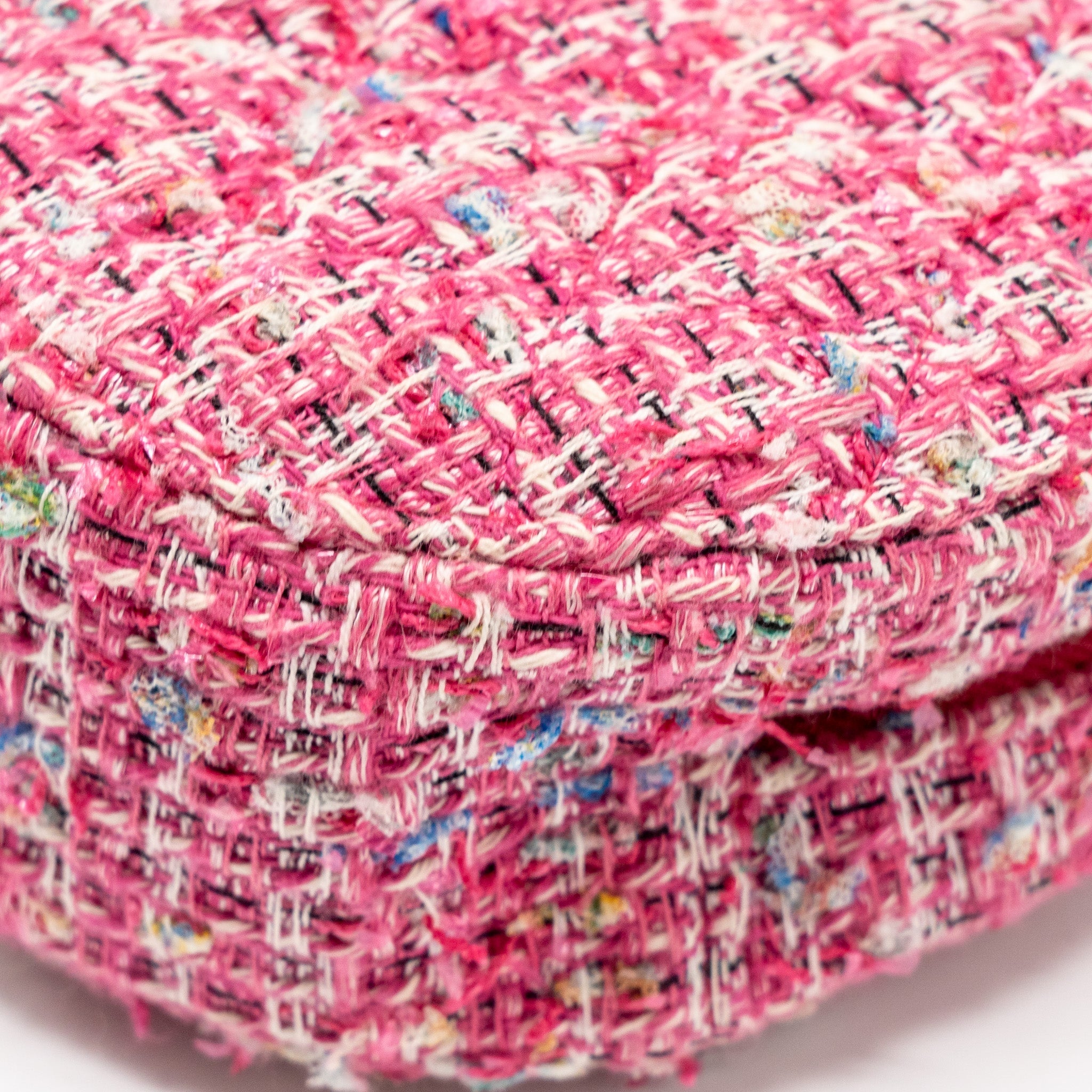 CHANEL ROUND CLUTCH WITH CHAIN TWEED PINK/MULTICOLOUR LGHW