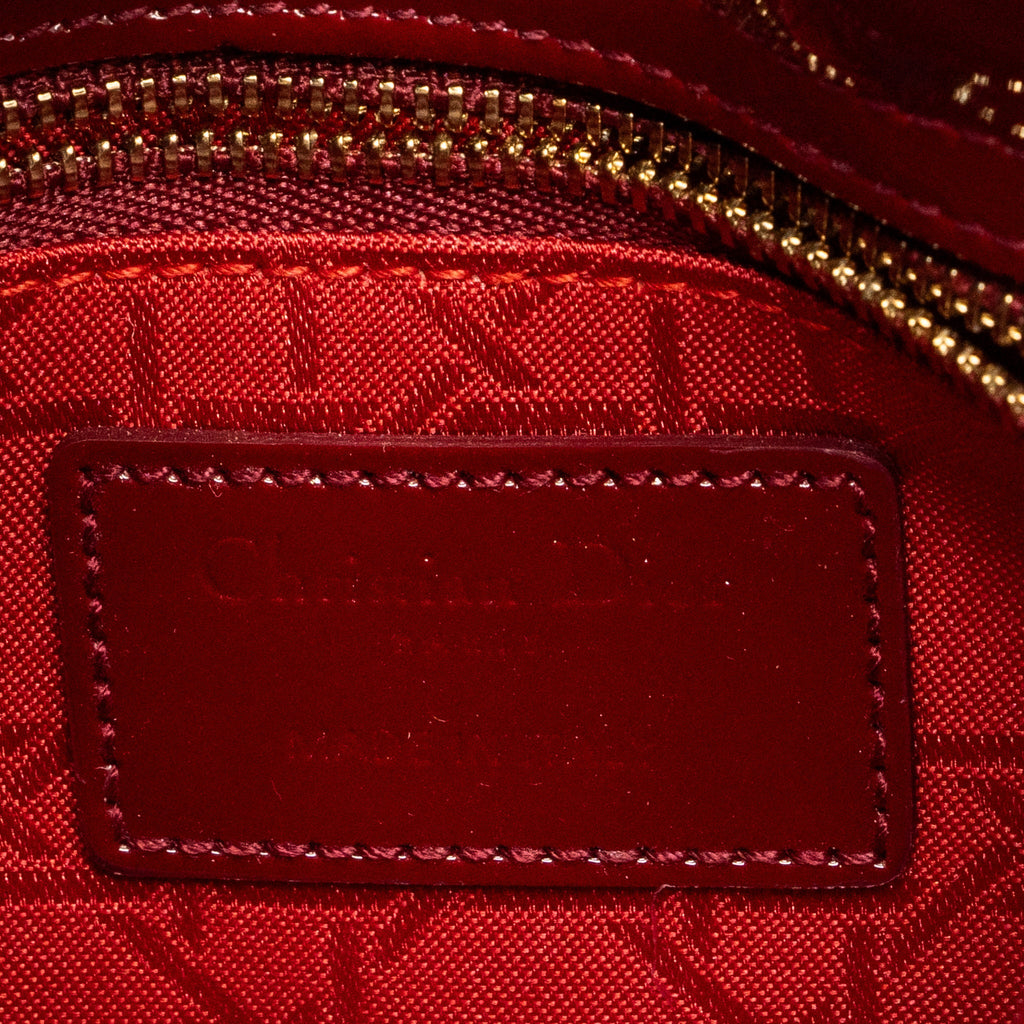 DIOR MINI LADY DIOR PATENT RED LGHW