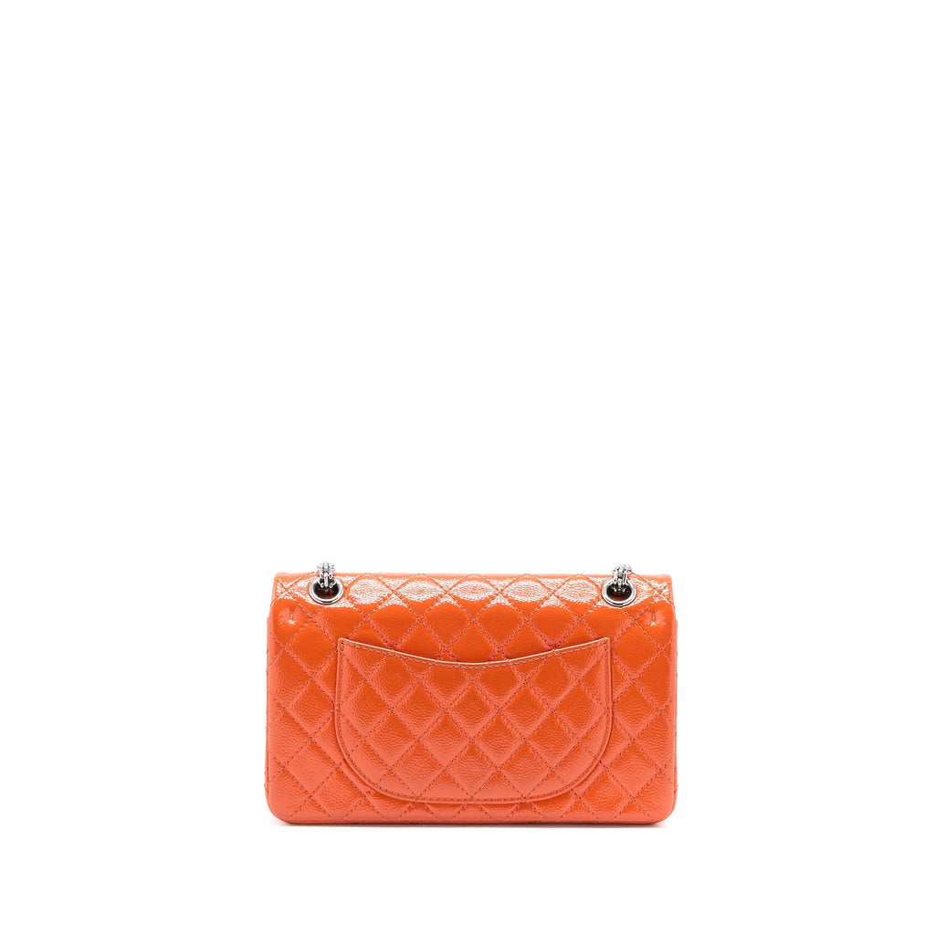 CHANEL SMALL 2.55 REISSUE FLAP BAG PATENT ORANGE SHW