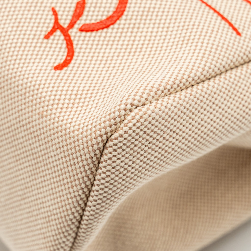 HERMES HERBAG ZIP 31 PEGASE POP CANVAS/HUNTER CAPUCINE/ECRU-BEIGE/NATURE SHW