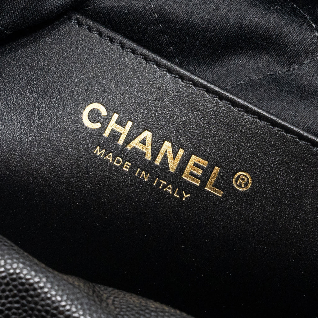 CHANEL MINI 22 BAG CAVIAR BLACK GHW (MICROCHIP)