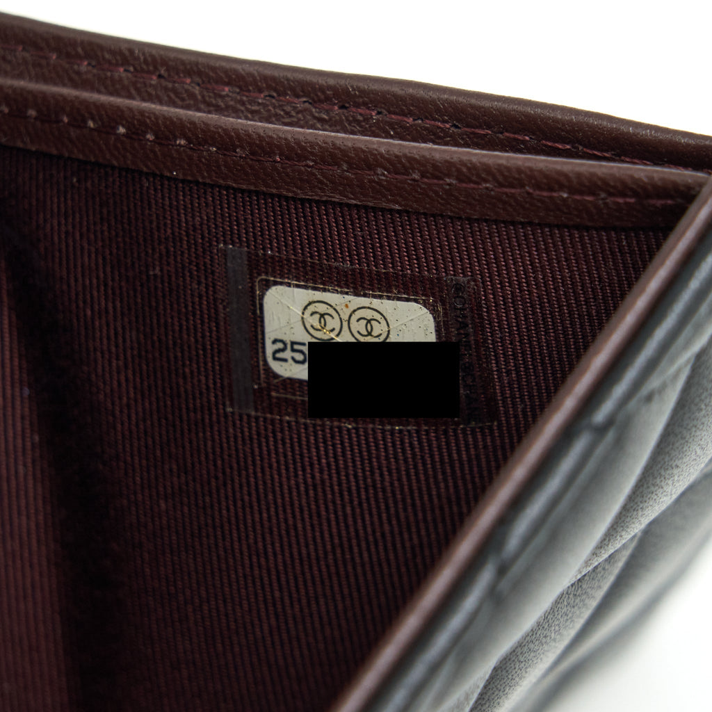CHANEL CLASSIC FLAP WALLET LAMBSKIN BLACK GHW