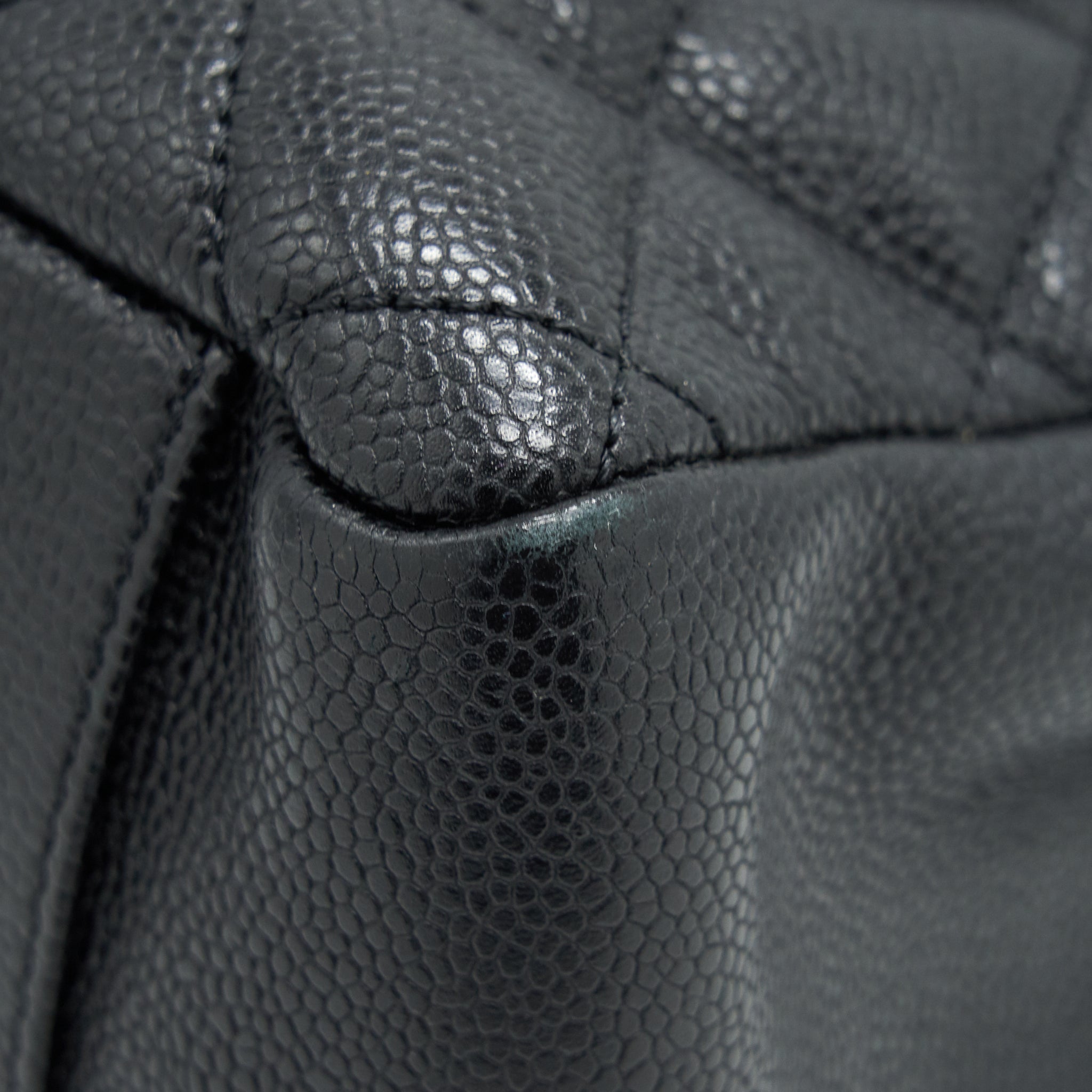 CHANEL GRAND SHOPPING TOTE CAVIAR BLACK GHW SERIAL 17