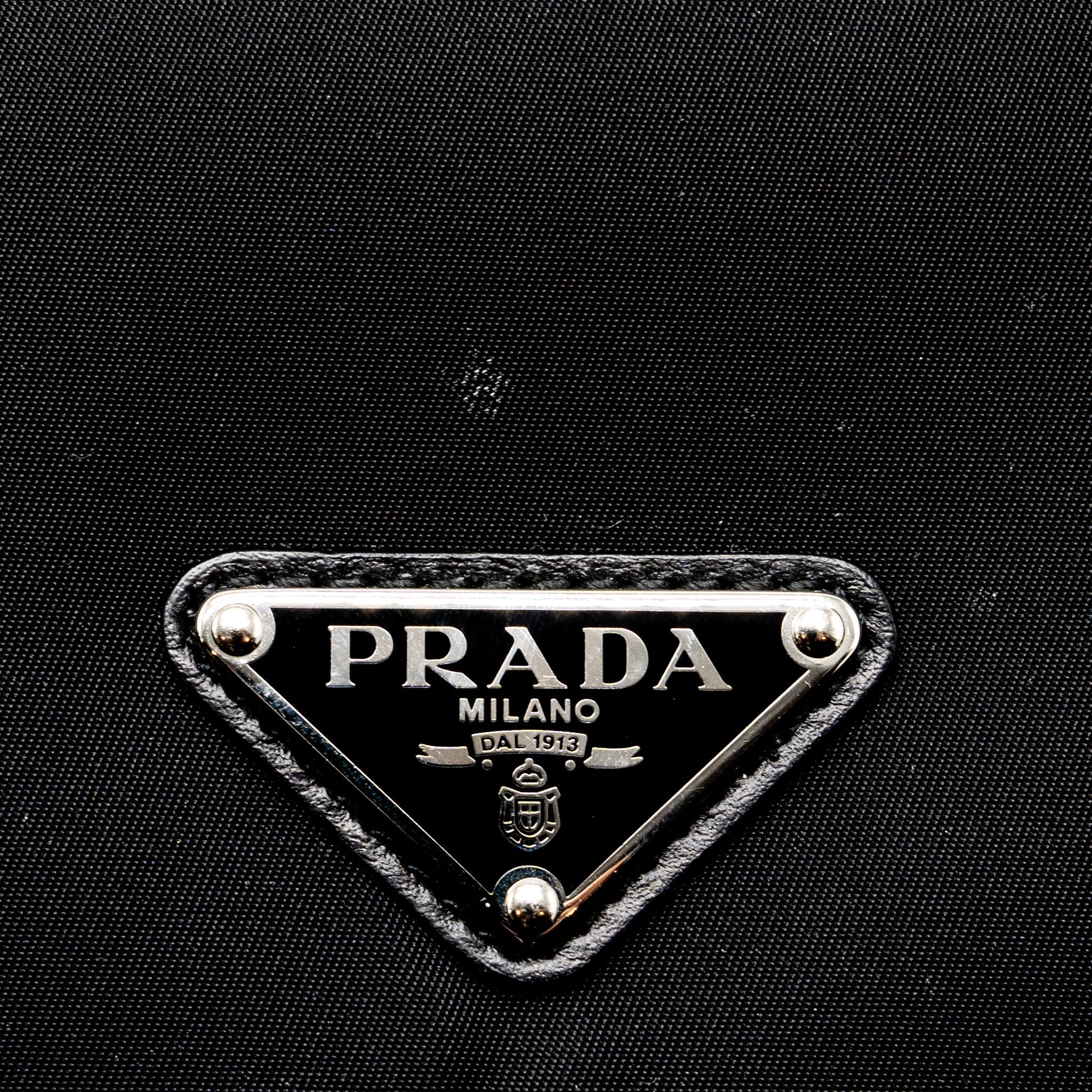 PRADA MINIBORSE BAG NYLON/LEATHER BLACK SHW