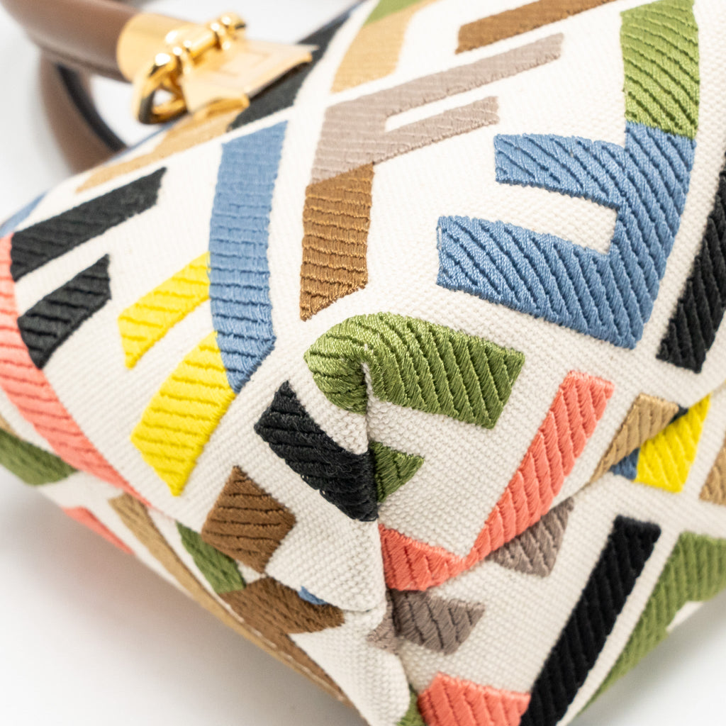 FENDI BY THE WAY MINI BAG EMBROIDERED FF CANVAS MULTICOLOUR GHW