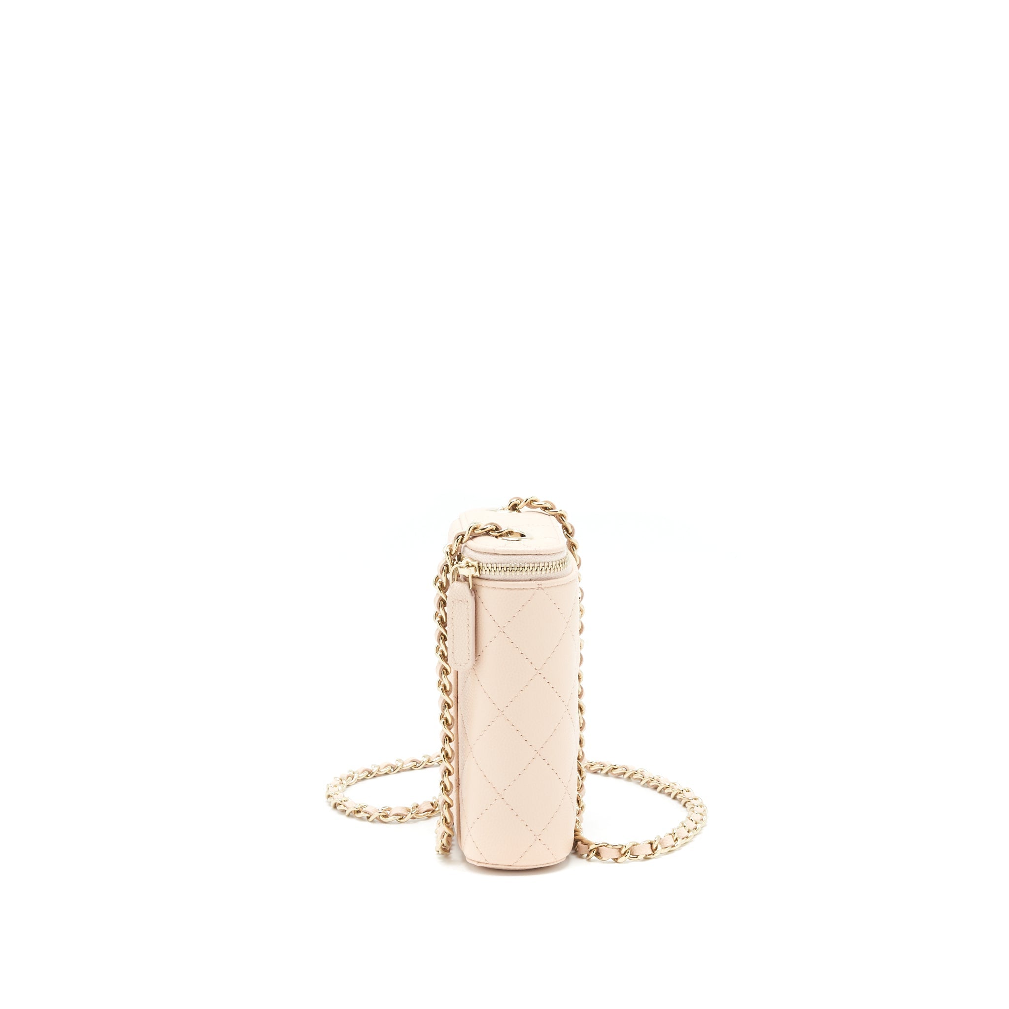 CHANEL 22C VERTICAL VANITY WITH CHAIN CAVIAR BEIGE LGHW