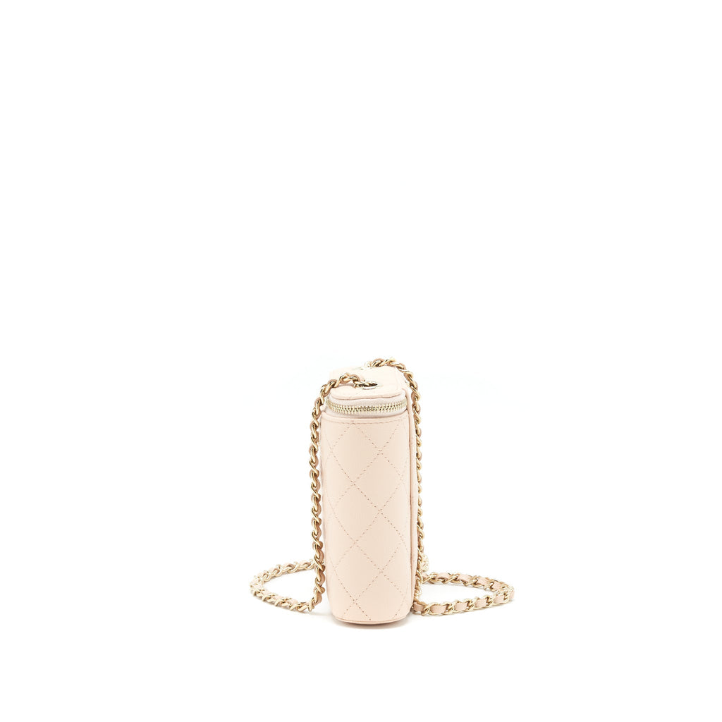 CHANEL 22C VERTICAL VANITY WITH CHAIN CAVIAR BEIGE LGHW
