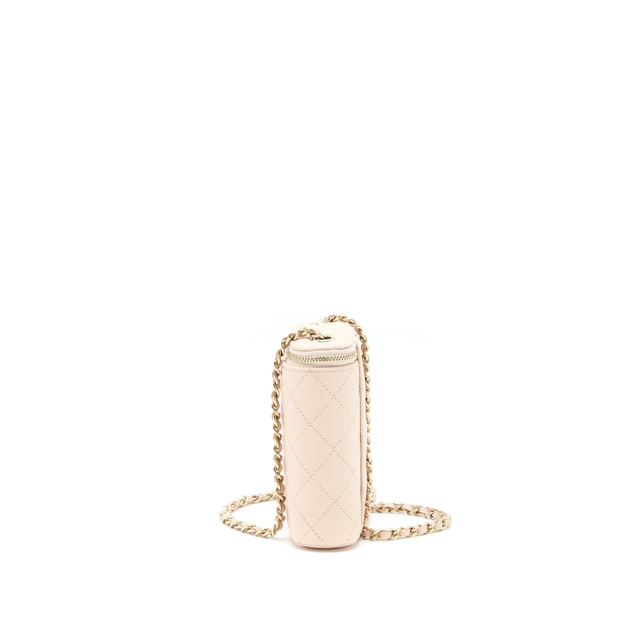 CHANEL 22C VERTICAL VANITY WITH CHAIN CAVIAR BEIGE LGHW