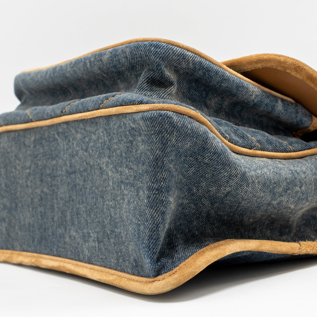 SAINT LAURENT/YSL NIKI SHOULDER BAG DENIM BLUE/ CINNAMON GHW
