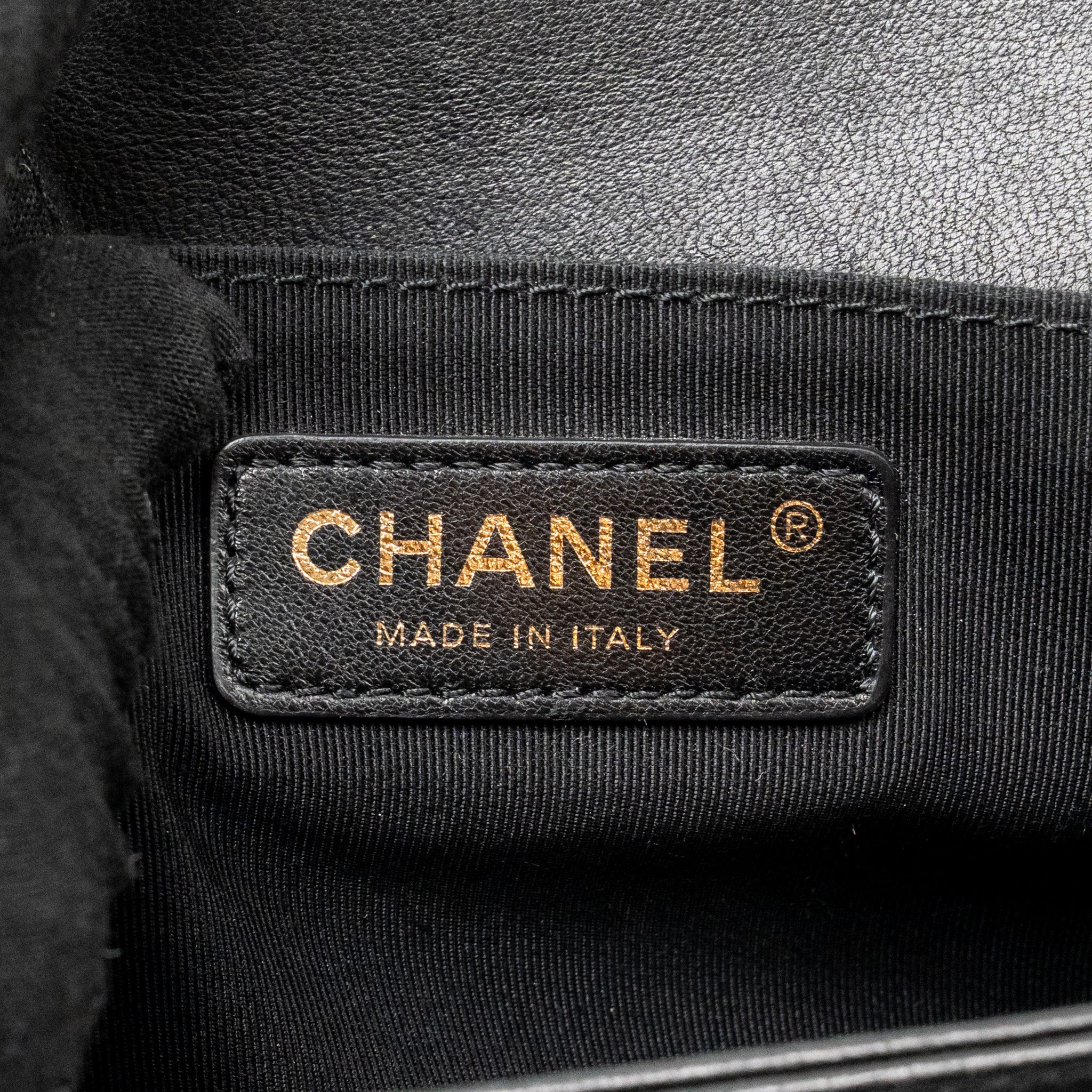CHANEL MEDIUM BOY BAG LAMBSKIN BLACK GHW