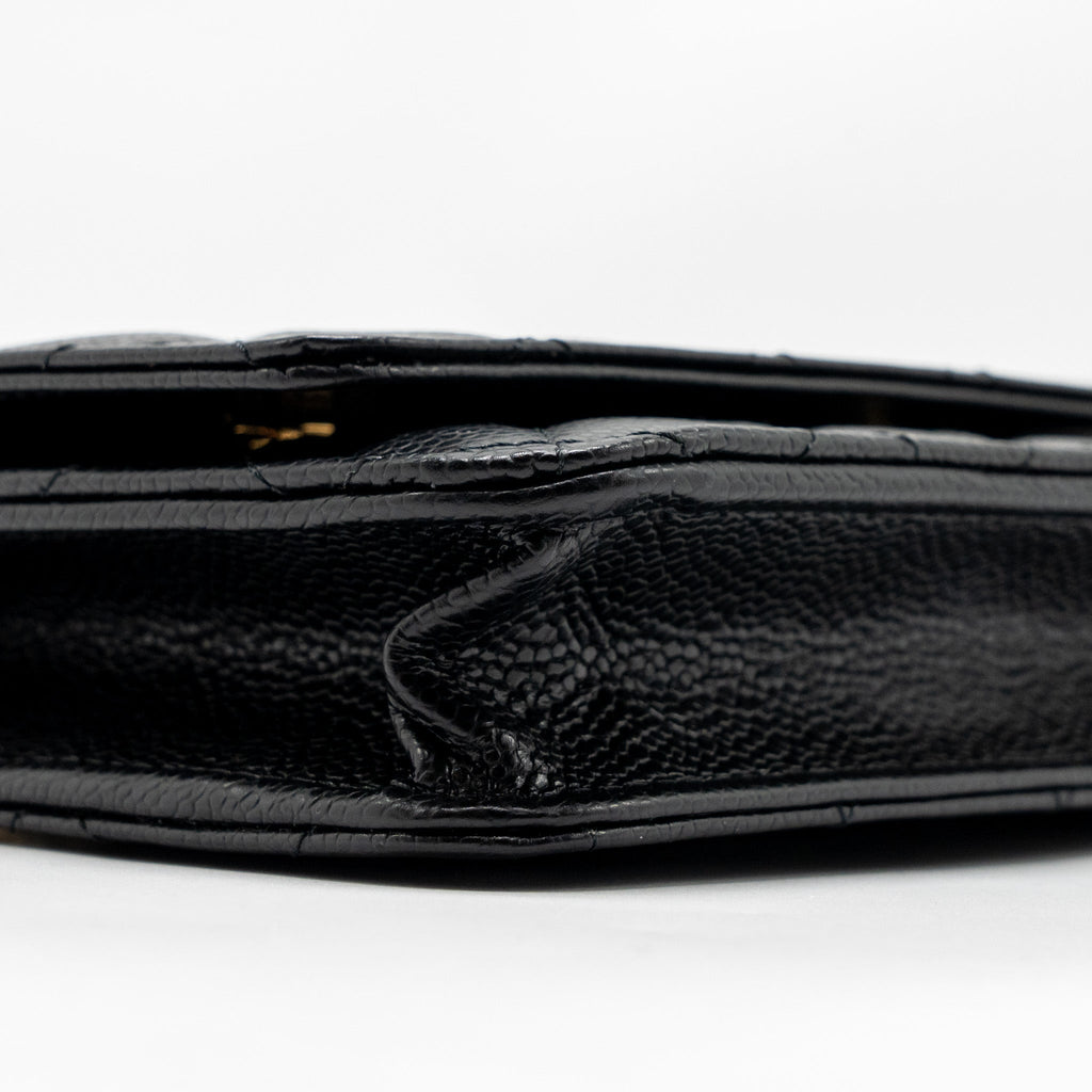 CHANEL CLASSIC WALLET ON CHAIN CAVIAR BLACK GHW (MICROCHIP)