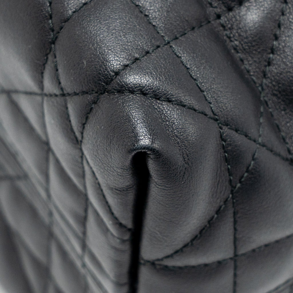 DIOR TOUJOURS VERTICAL NANO TOTE BAG CALFSKIN BLACK LGHW