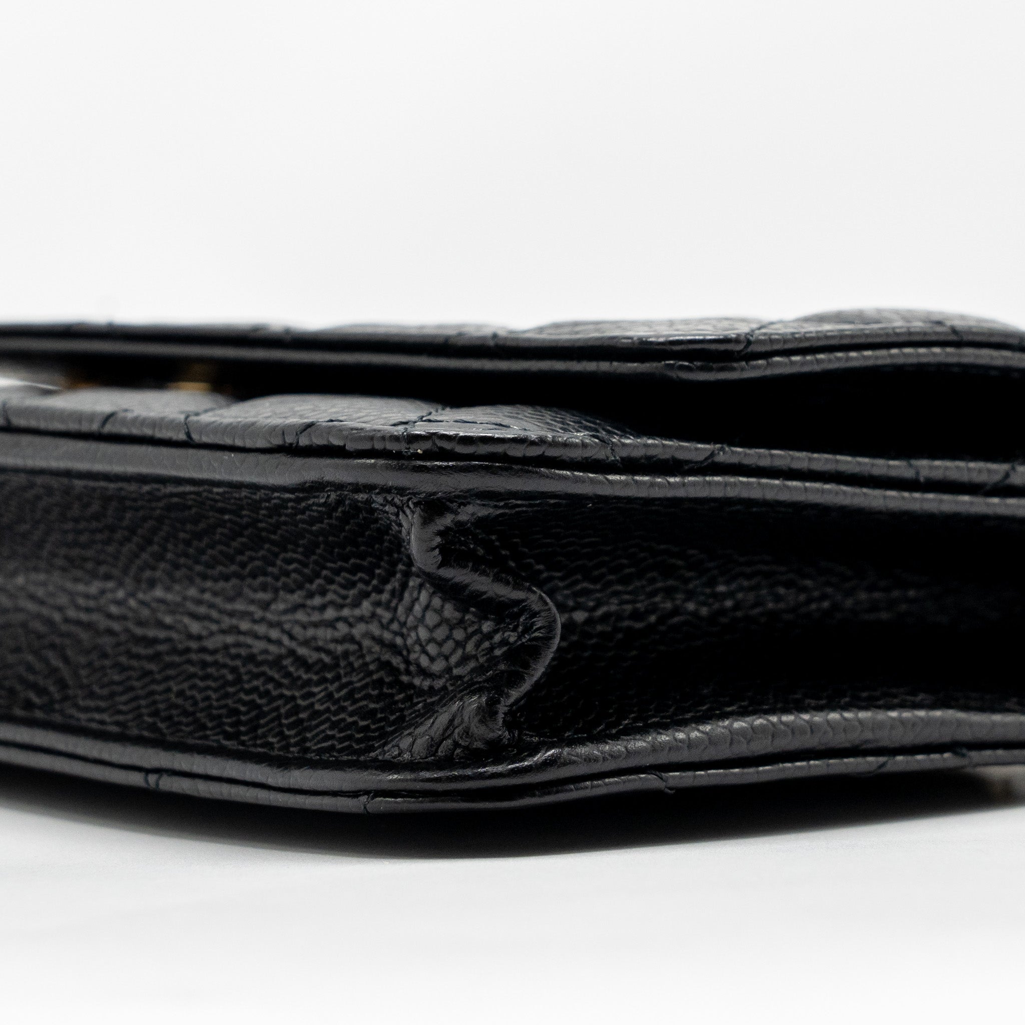 CHANEL CLASSIC WALLET ON CHAIN CAVIAR BLACK GHW (MICROCHIP)