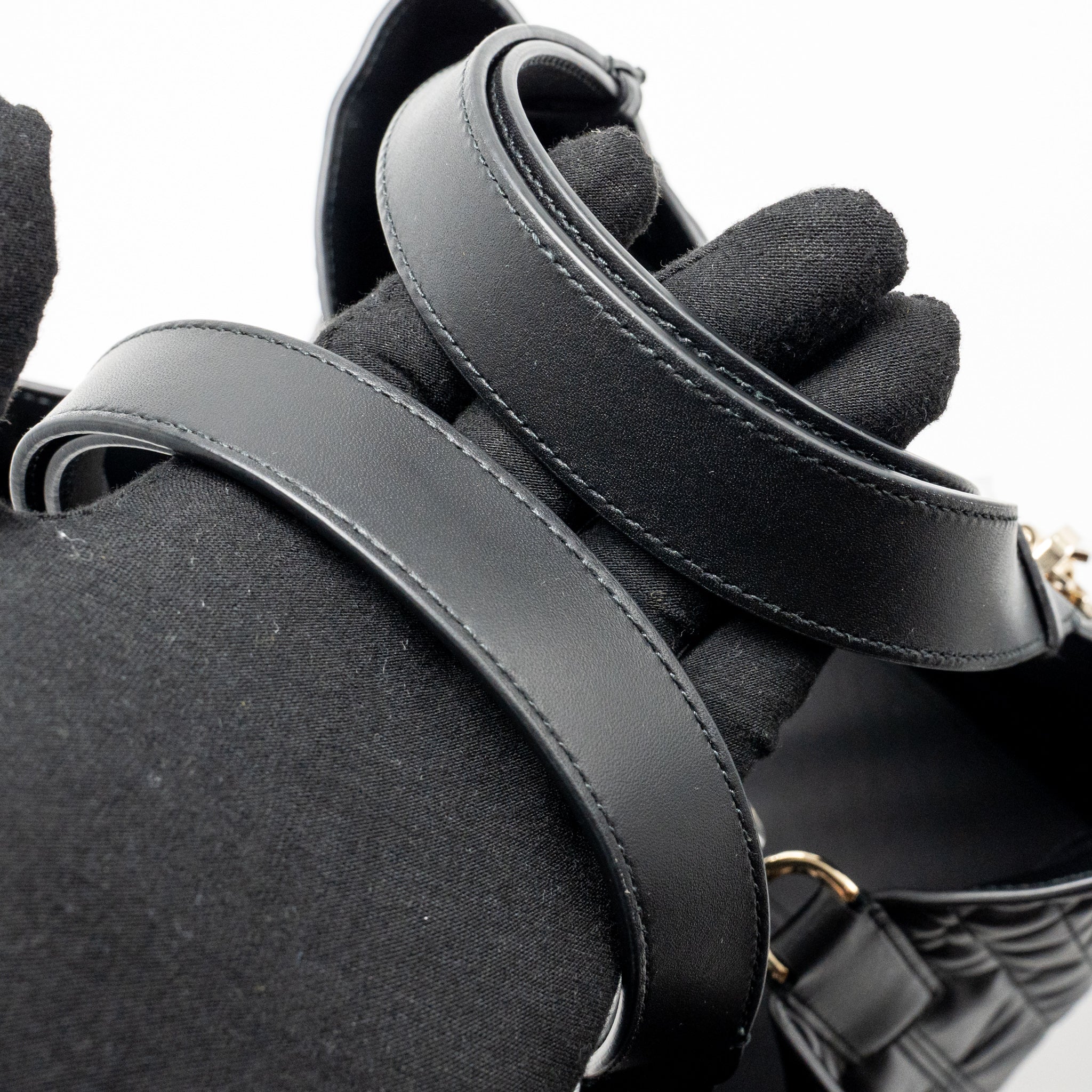 DIOR MEDIUM DIOR TOUJOURS TOTE BAG MACROCANNAGE CALFSKIN BLACK LGHW