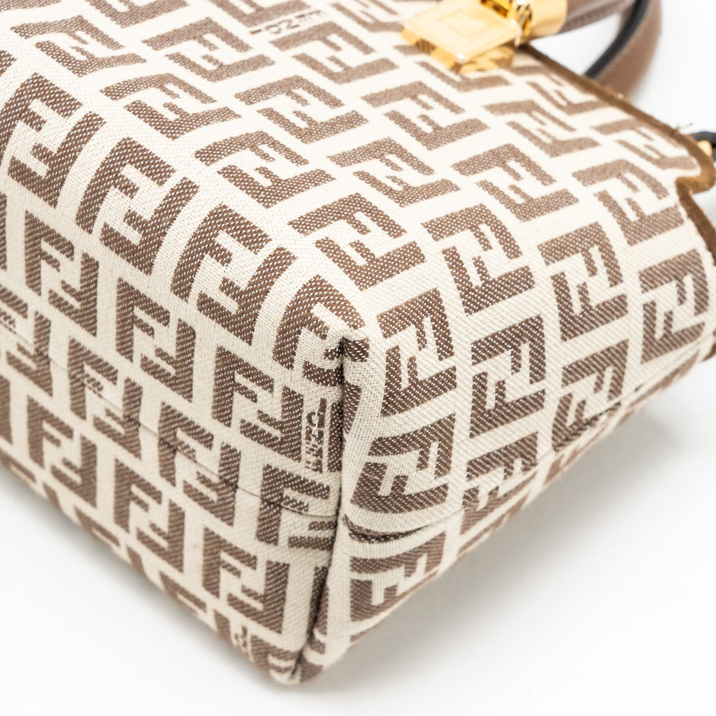 FENDI BY THE WAY MINI BAG FF CANVAS/LEATHER BROWN/CREAM GHW