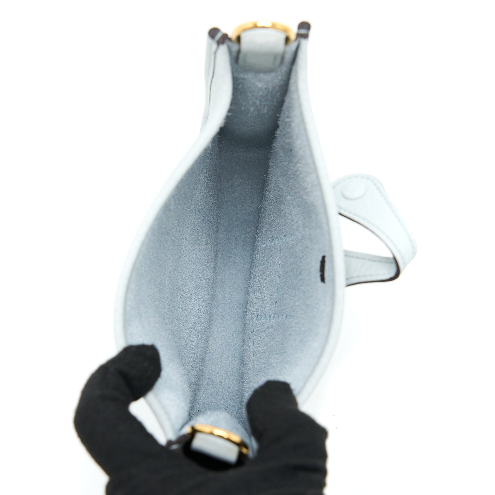 HERMES MINI EVELYN CLEMENCE BLUE PALE/GRIS ETAIN GHW