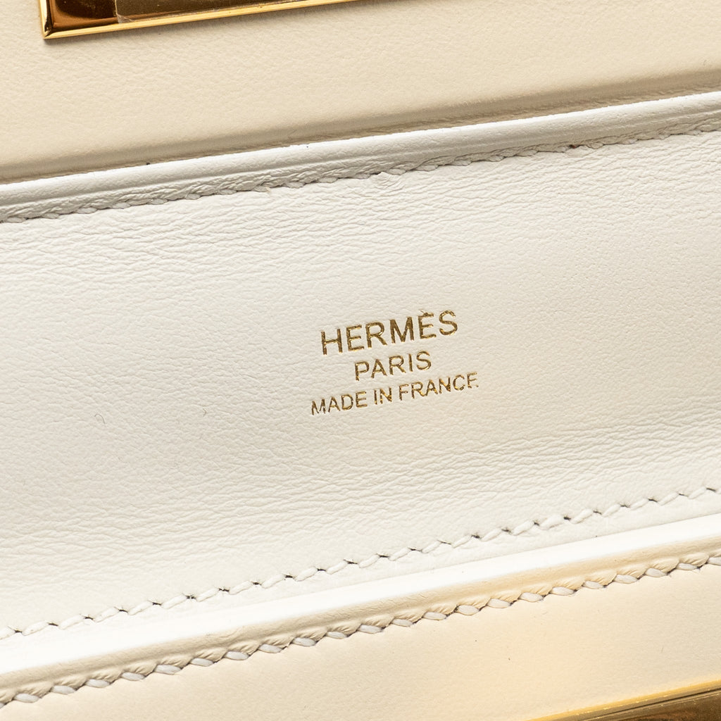 HERMES MINI 2424 24/24-21 BAG EVERCOLOR/SWIFT BLANC / NATA GHW
