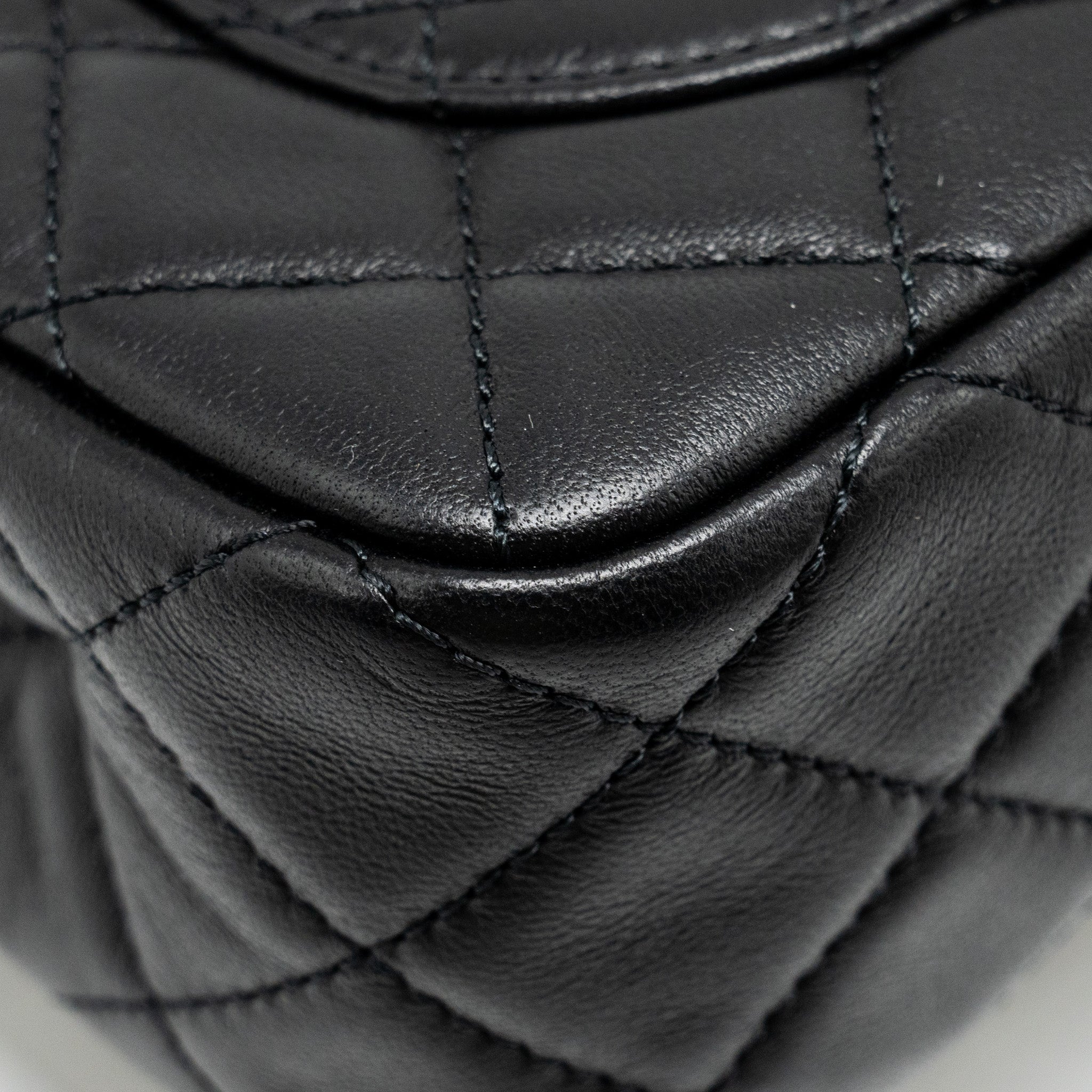 CHANEL PEARL CRUSH MINI RECTANGULAR FLAP BAG LAMBSKIN BLACK GHW (MICROCHIP)