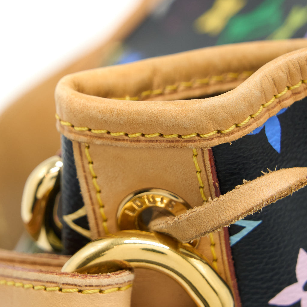 LOUIS VUITTON PETIT NOE BLACK MULTICOLOUR MONOGRAM CANVAS GHW