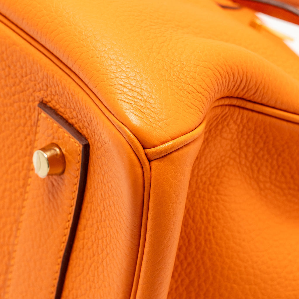 HERMES SHOULDER BIRKIN 42 CLEMENCE ORANGE SHW