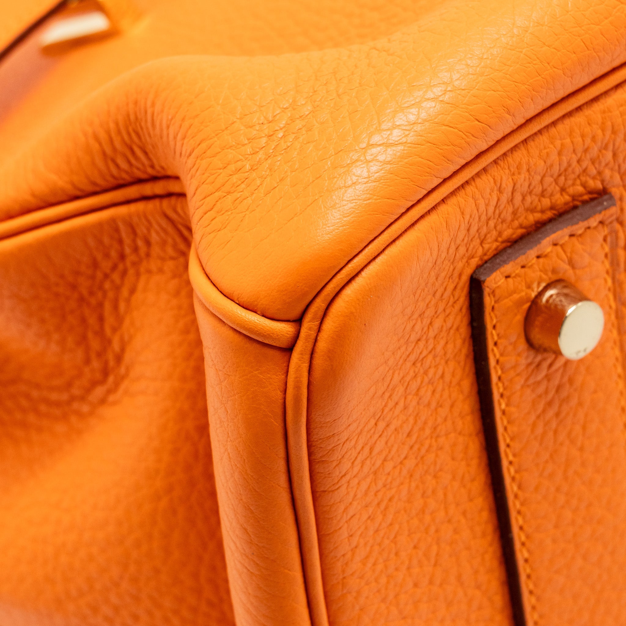 HERMES SHOULDER BIRKIN 42 CLEMENCE ORANGE SHW